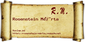 Rosenstein Márta névjegykártya