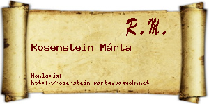Rosenstein Márta névjegykártya